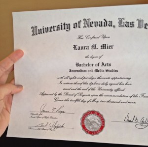 The diploma I still haven't framed.
