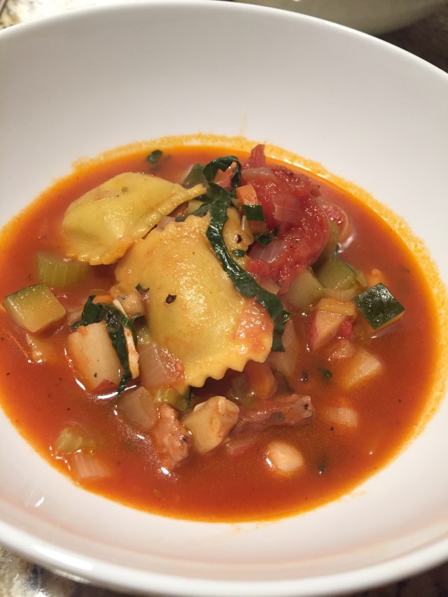 Vegan Smoky Ravioli Soup